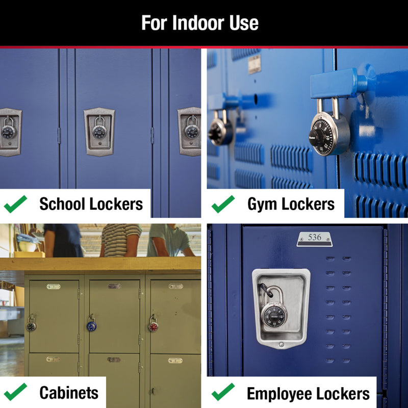 Standard Dial Combination Lock, 1-7/8 in Wide - 2-Pack