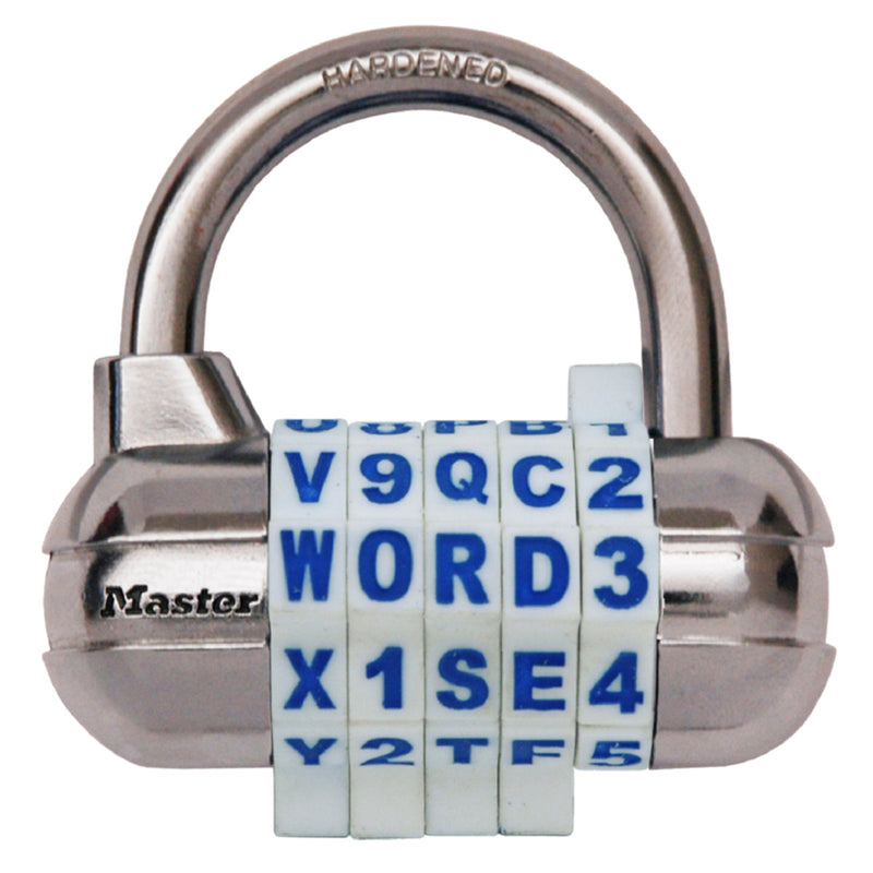 WORD Combination Lock with Interchangeable Dials, Assorted Colors, 2-1/2 in Wide