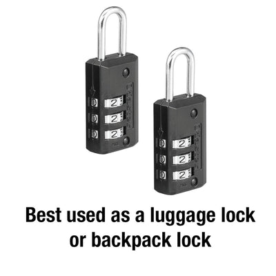 Compact Set Your Own Combination Lock, 13/16 in Wide - 2-Pack