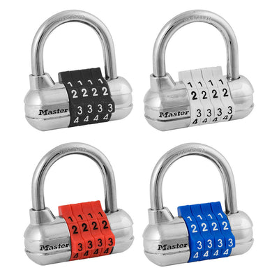 Large Set Your Own Combination Lock with Colored Dials, 2-1/2 in Wide