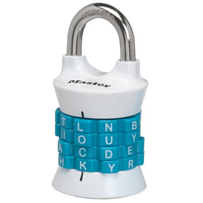 WORD Combination Lock, Assorted Colors, 1-1/2 in Wide