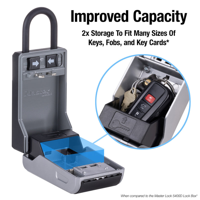 Large Key Lock Box with Removable Shackle