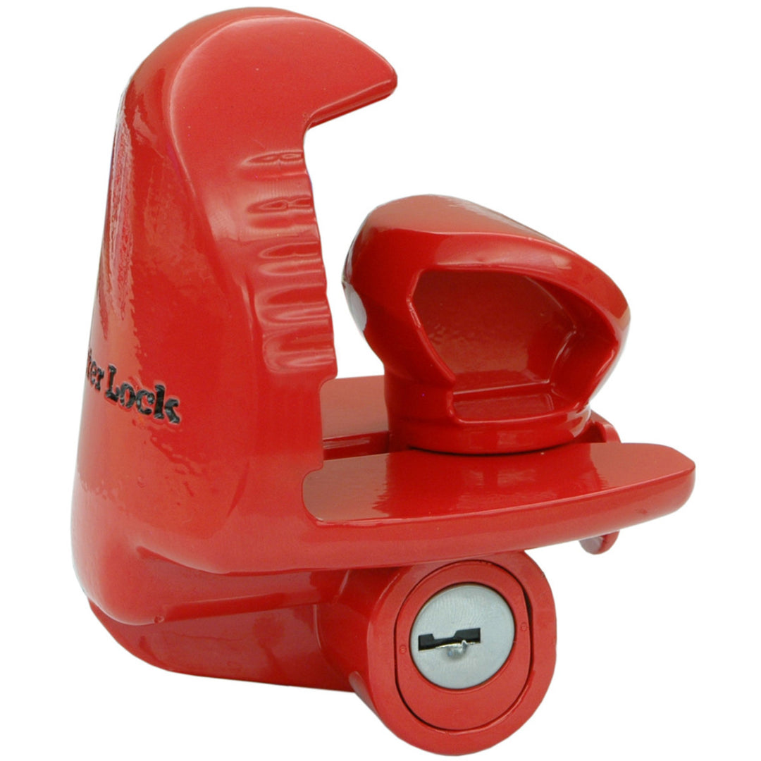 NUOVEPE Trailer Hitch Coupler Lock – High Security Lock For 2 5/16" Couplers, Red Powder Coated - View #3