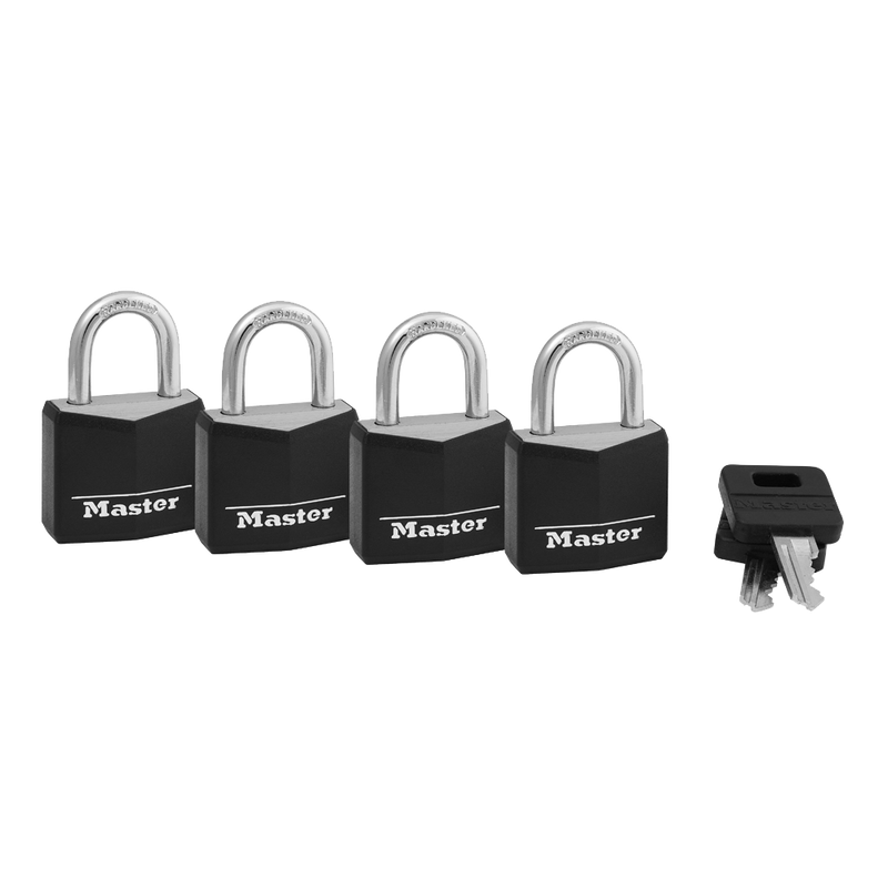 Covered Solid Body Padlock 131Q; 4-Pack