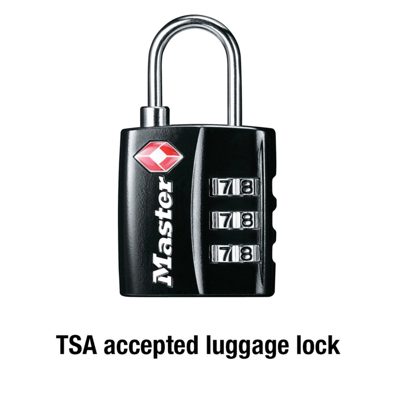 Small Black Set Your Own Combination TSA Lock, 1-3/16 in Wide