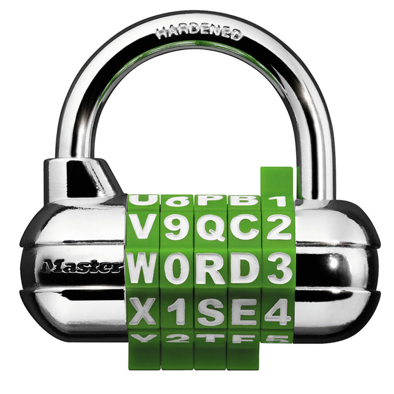 WORD Combination Lock with Interchangeable Dials, Assorted Colors, 2-1/2 in Wide