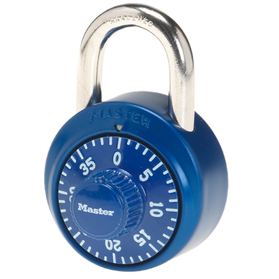 Combination Dial Padlock with Aluminum Cover 1530DCM; Assorted Colors