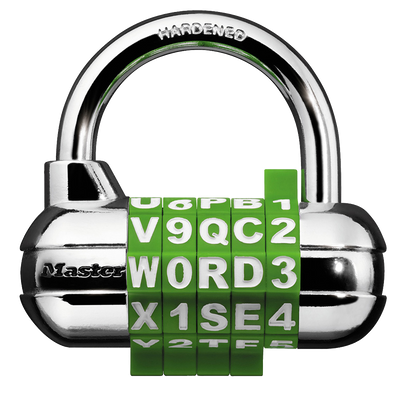 Set Your Own WORD Combination Padlock 1534D; Assorted Colors