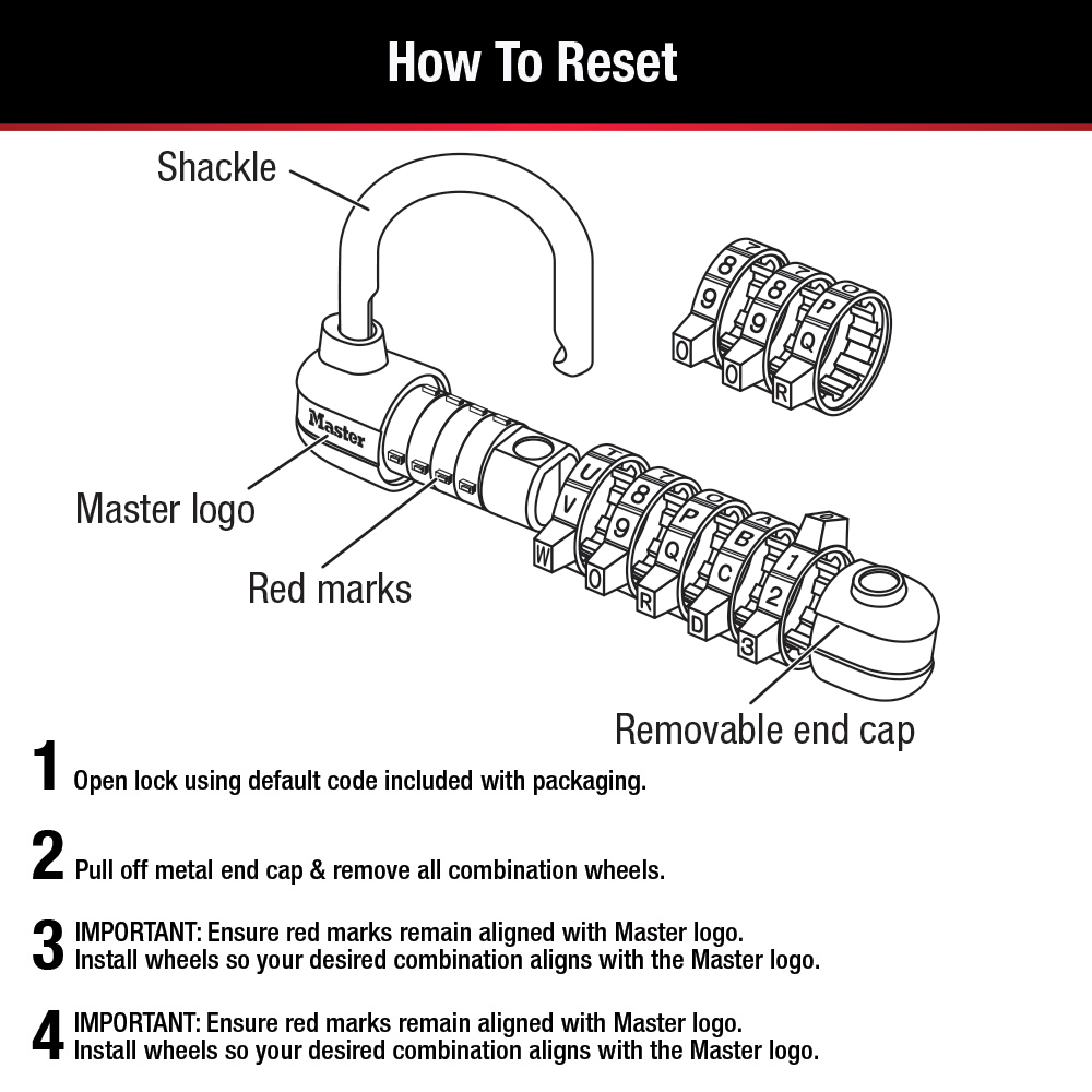 Set Master Lock Code 1534D Set Your Own WORD Combination Dial Padlock – Master Lock Store