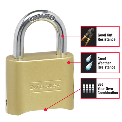 Bronze Solid Body Combination Lock, 2 in Wide