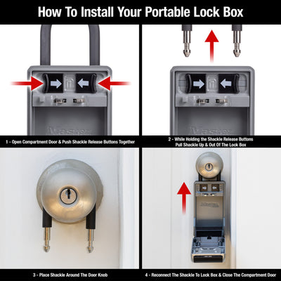 Large Key Lock Box with Removable Shackle