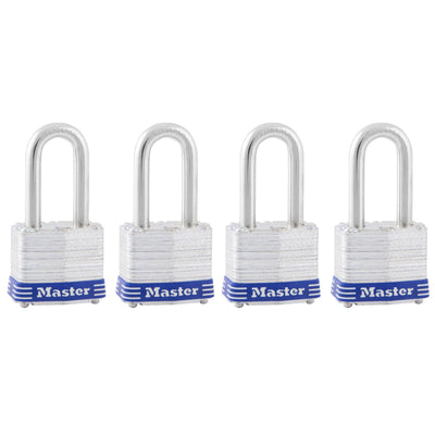 Laminated Steel Padlock, Pin Tumbler, 1-9/16 in Wide