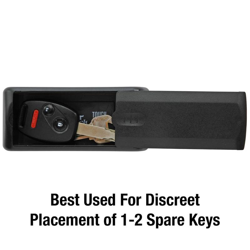 Portable Magnetic Lock Box for Keys, Plastic, 2 in W × 1–3/16 in H