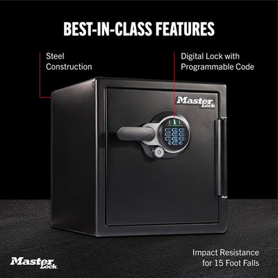 Master Lock Black Premium 2-Hour Fireproof Safe with Digital Keypad, 1.2 cu-ft