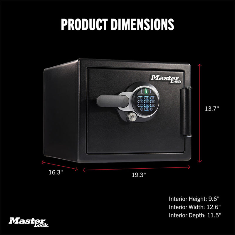 Master Lock Black Premium 2-Hour Fireproof Safe with Digital Keypad, .82 cu-ft