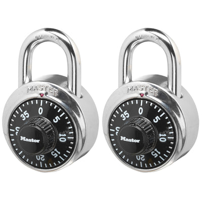 Standard Dial Combination Lock, 1-7/8 in Wide - 2-Pack