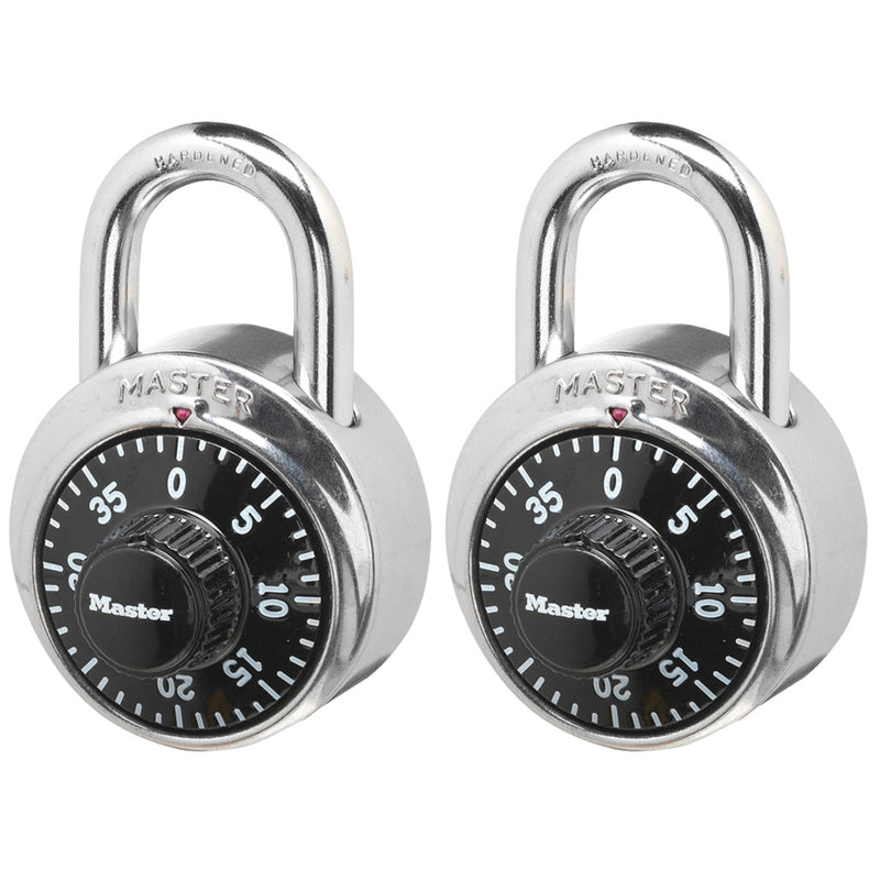 Standard Dial Combination Lock, 1-7/8 in Wide - 2-Pack