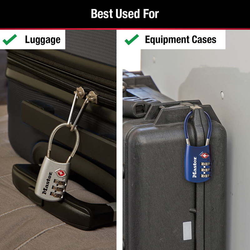 Set Your Own Combination TSA-Approved Luggage Lock 4688D; Assorted Colors
