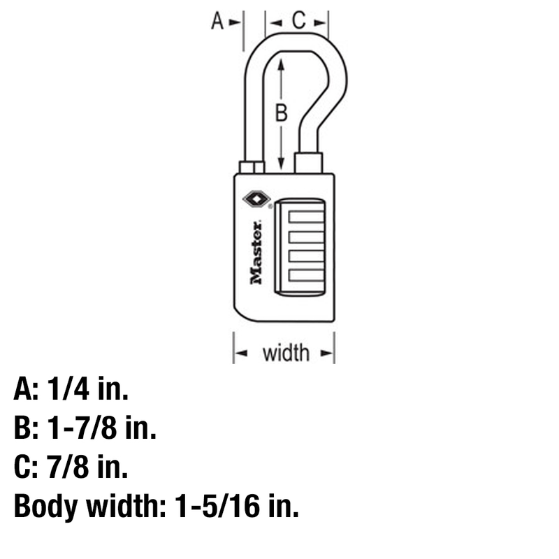Extended Reach Set Your Own Combination TSA Lock, 1 – 5/16 in Wide