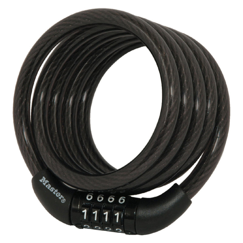 Preset Combination Cable Lock, 4 ft x 5/16 in