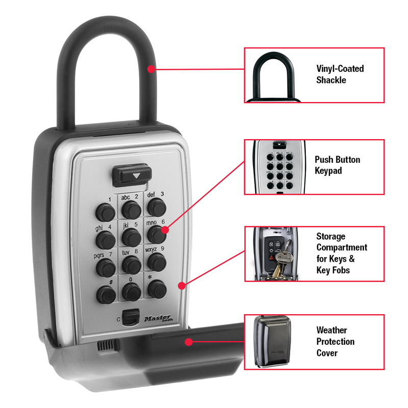 Set Your Own Combination Push Button Portable Lock Box 5422D