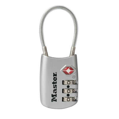 Flexible Shackle Set Your Own Combination TSA Lock, Assorted Colors, 1-3/16 in Wide