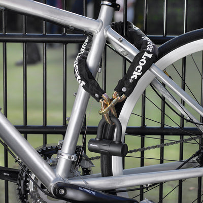 Hardened Steel Bike Lock Chain with Mini U–Lock, 3 ft x 10 mm