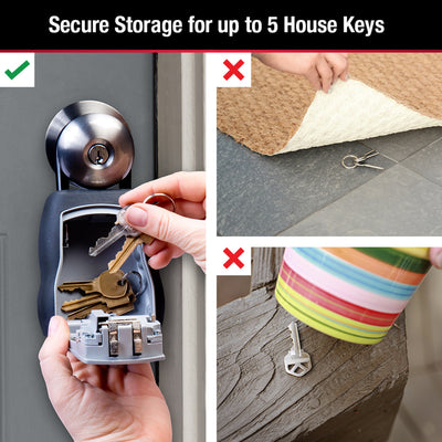 Lock Box for Keys, Over-the-Knob Design, 3-1/4 in x 6-1/4 in