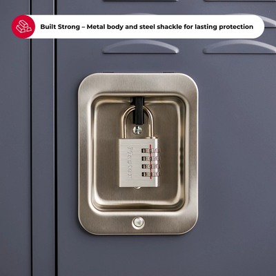 Solid Metal Combination Lock, 1–9/16 in Wide Metal Combination Luggage Lock, Set Your Own Combo, 1 9/16 in Wide