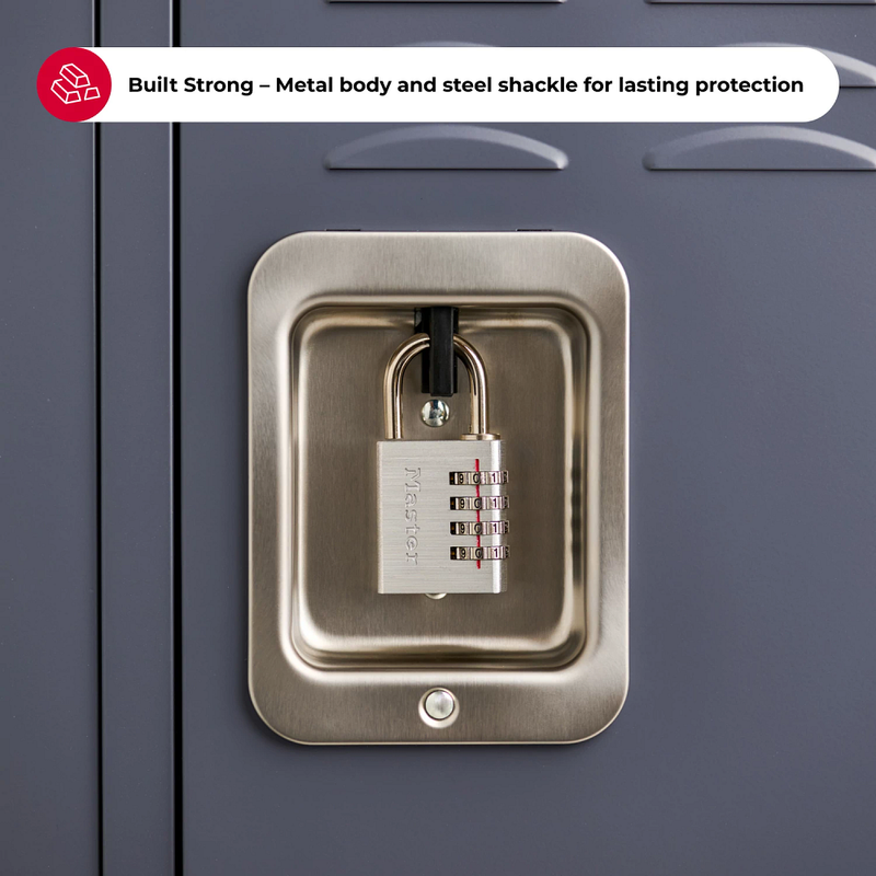 Solid Metal Combination Lock, 1–9/16 in Wide Metal Combination Luggage Lock, Set Your Own Combo, 1 9/16 in Wide