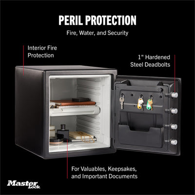 Master Lock Black Premium 2-Hour Fireproof Safe with Digital Keypad, 1.2 cu-ft