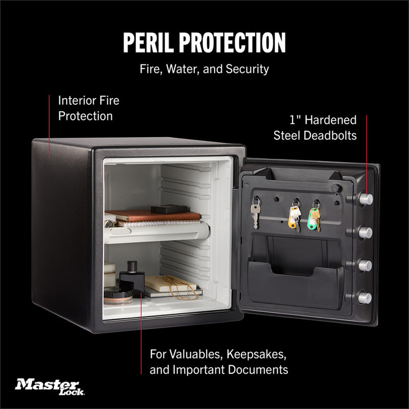 Master Lock Black Premium 2-Hour Fireproof Safe with Digital Keypad, 1.2 cu-ft