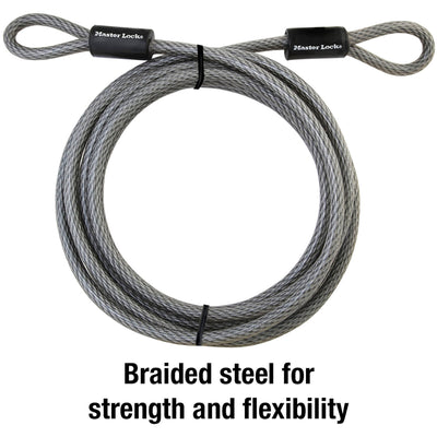 Braided Steel Looped End Cable, 15 ft x 3/8 in