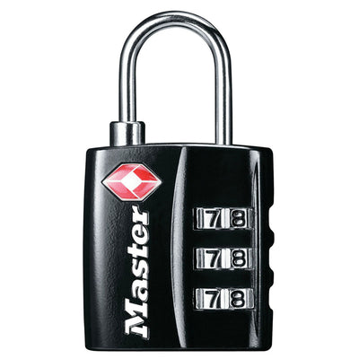 Small Black Set Your Own Combination TSA Lock, 1-3/16 in Wide