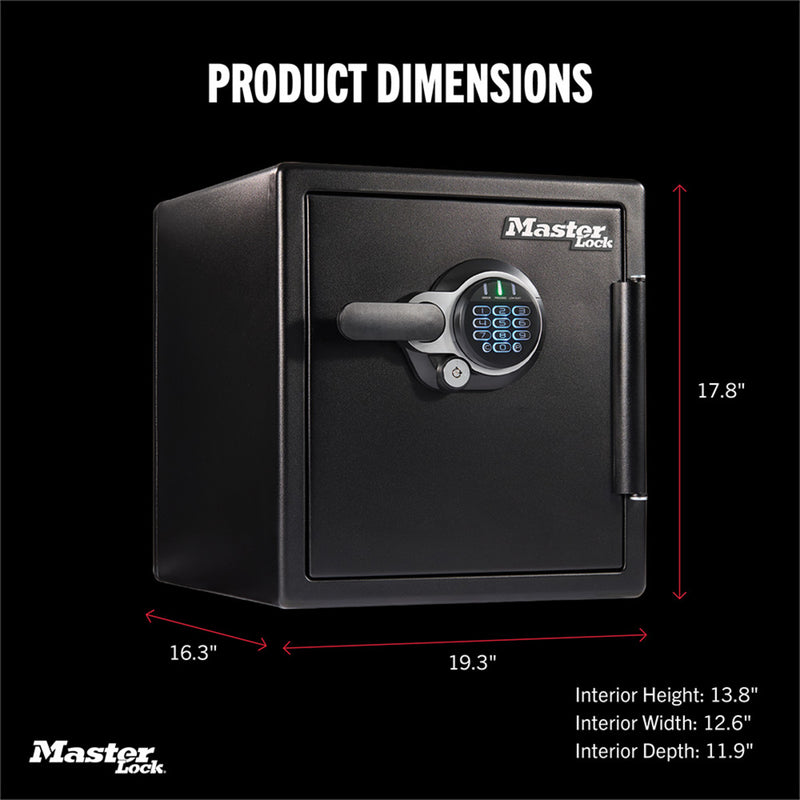 Master Lock Black Premium 2-Hour Fireproof Safe with Digital Keypad, 1.2 cu-ft