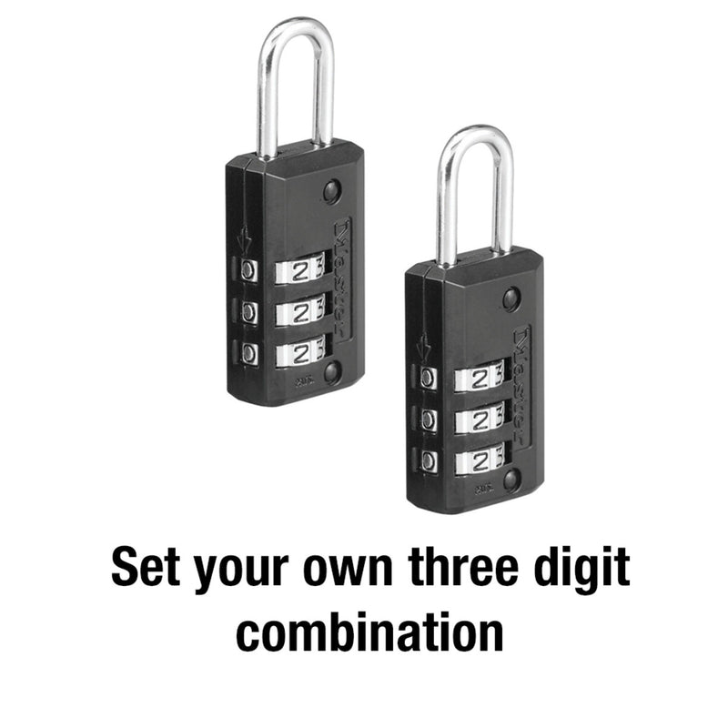 Compact Set Your Own Combination Lock, 13/16 in Wide - 2-Pack