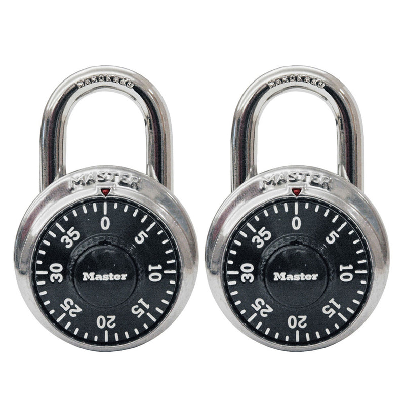 Standard Dial Combination Lock, 1-7/8 in Wide - 2-Pack