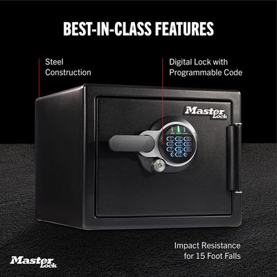 Master Lock Black Premium 2-Hour Fireproof Safe with Digital Keypad, .82 cu-ft
