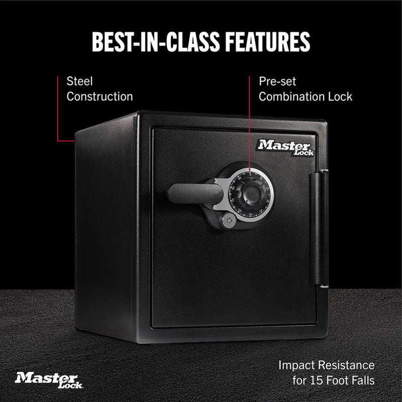 Master Lock Black Premium 2-Hour Fireproof Safe with Combination Dial, 1.2 cu-ft