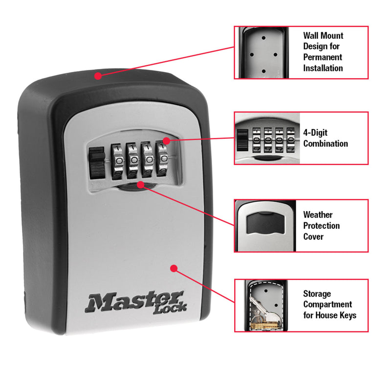 Heavy Duty Wall Mount Lock Box for Keys, 3-1/4 in x 2-1/4 in