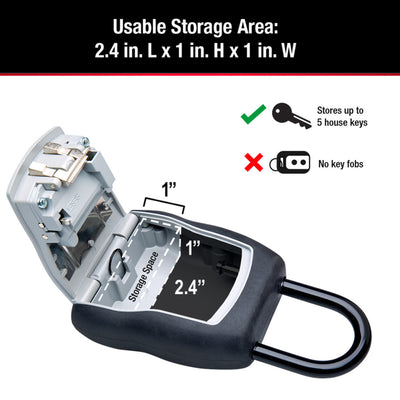 Lock Box for Keys, Over-the-Knob Design, 3-1/4 in x 6-1/4 in