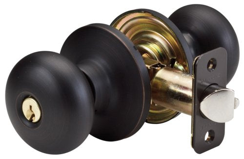 Biscuit Style Entry Door Knob; Aged Bronze