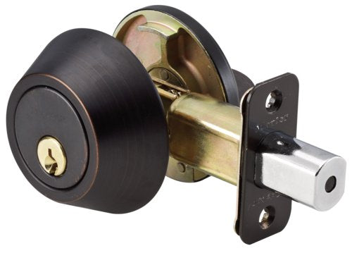 Single Cylinder Deadbolt; Aged Bronze