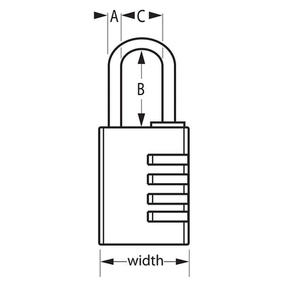 Solid Metal Combination Lock, 1–9/16 in Wide Metal Combination Luggage Lock, Set Your Own Combo, 1 9/16 in Wide