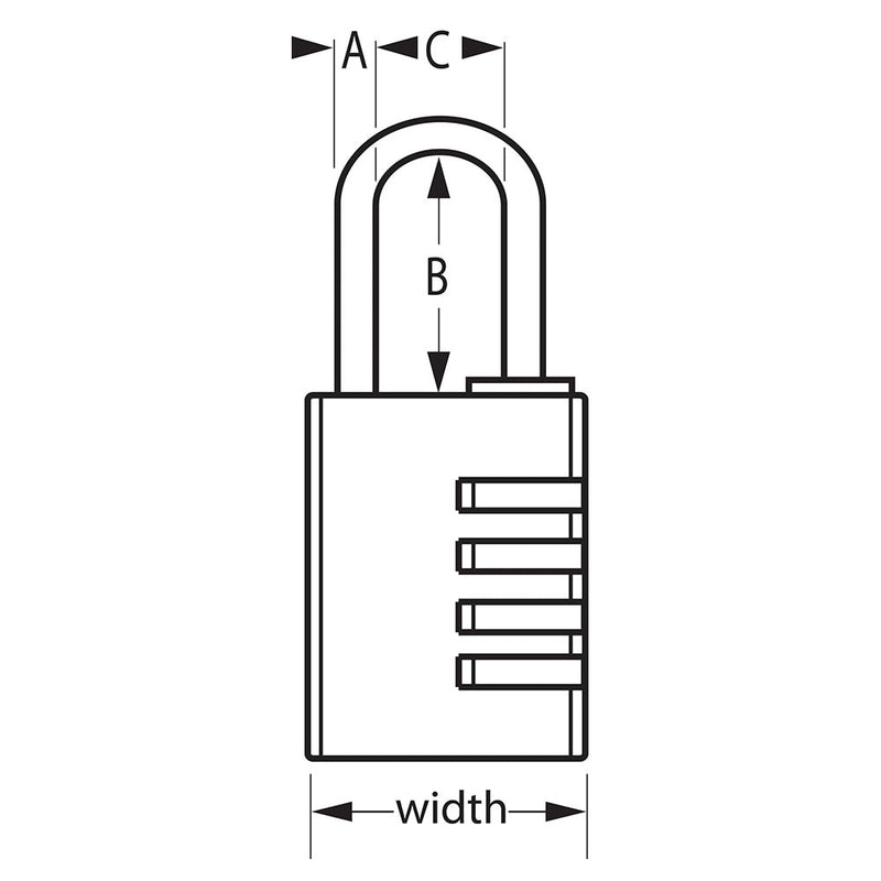 Solid Metal Combination Lock, 1–9/16 in Wide Metal Combination Luggage Lock, Set Your Own Combo, 1 9/16 in Wide