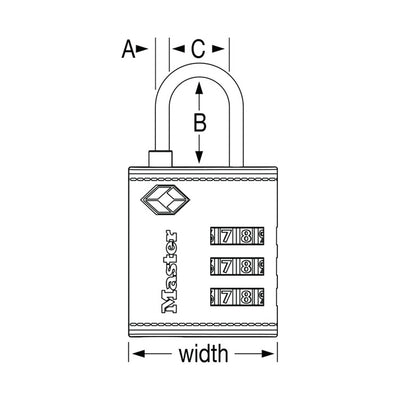 1-1/4in (32mm) Wide Set Your Own Combination TSA-Approved Luggage Lock; Assorted Colors