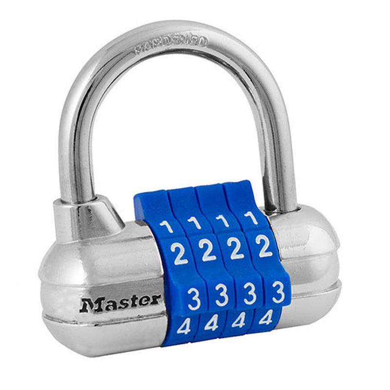 Chrome Combination Lock, Set Your Own Combo, 2 1/2 in Wide
