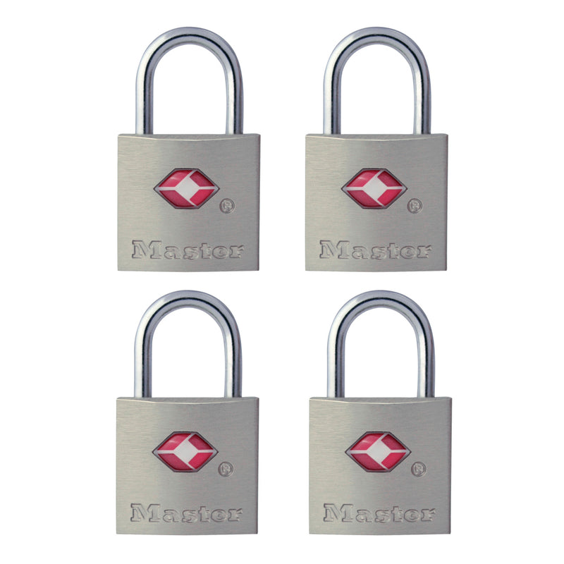 4683Q Solid Metal TSA-Approved Luggage Lock (4-Pack)