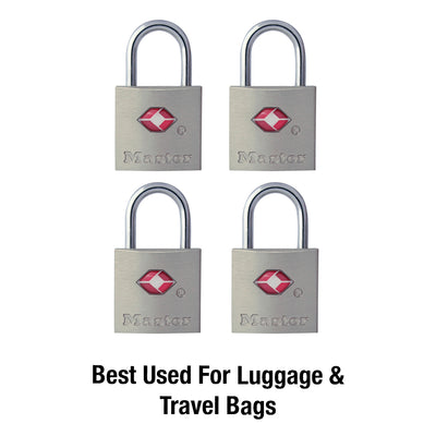 4683Q Solid Metal TSA-Approved Luggage Lock (4-Pack)
