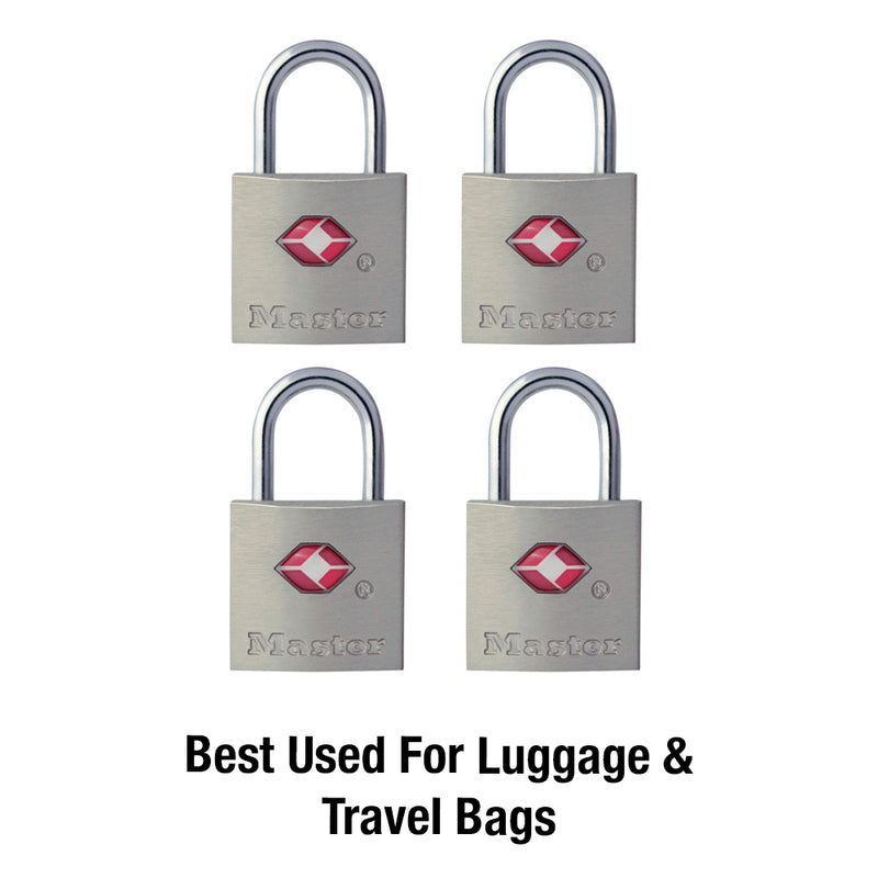 4683Q Solid Metal TSA-Approved Luggage Lock (4-Pack)